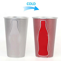 vasos de aluminio que cambian de color al servir bebida fria