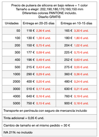 Precios de pulseras de silicona personalizadas