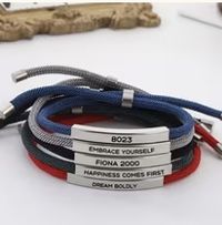 pulseras de cordon y metal marcadas en laser pulseras de cordon y metal marcadas en laser