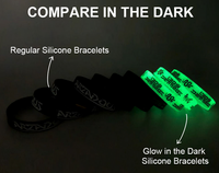 pulseras de silicona que brillan en la oscuridad