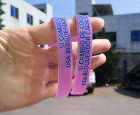 pulseras de silicona UV bajo relieve + 1 color